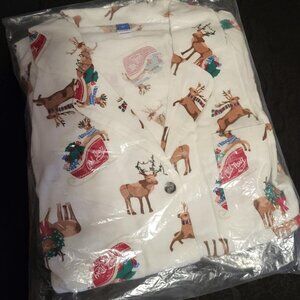 "OLD NAVY" WOMEN 'REINDEERS' FLANNEL PAJAMA SET - SIZE 2 X - NWT
